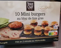 10 mini burgers au bloc de foie gras