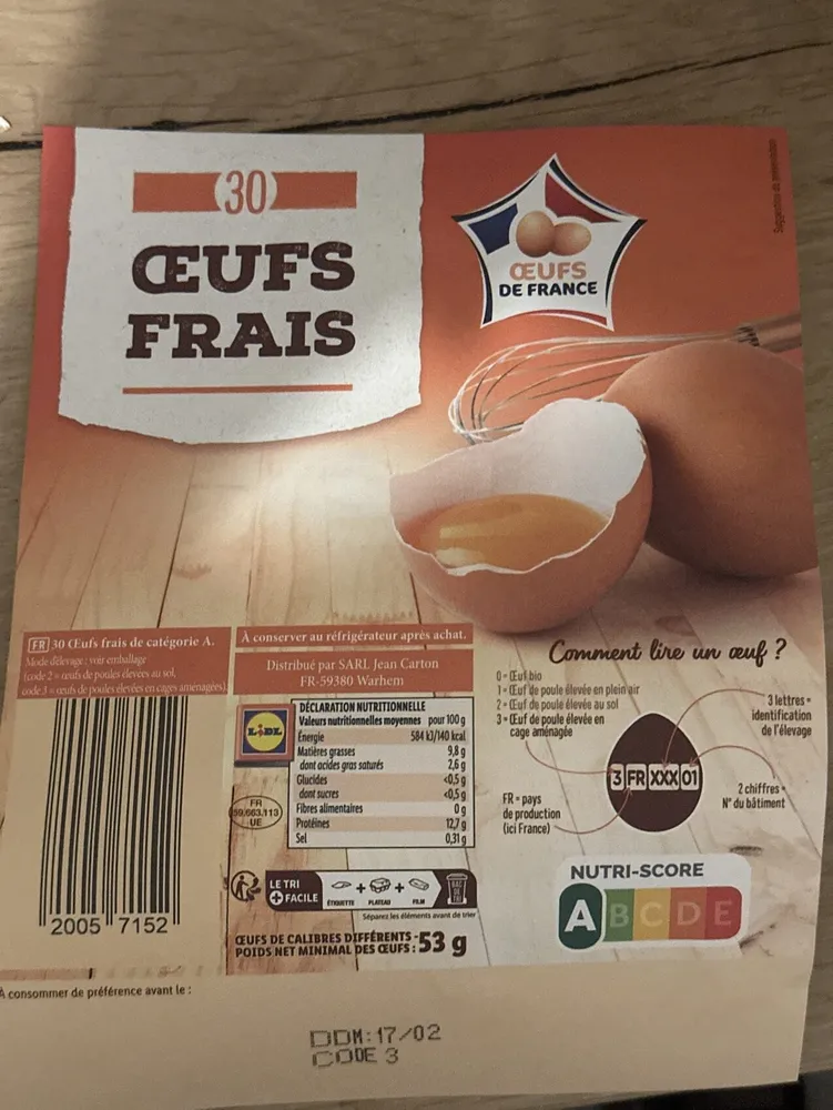 Œufs frais