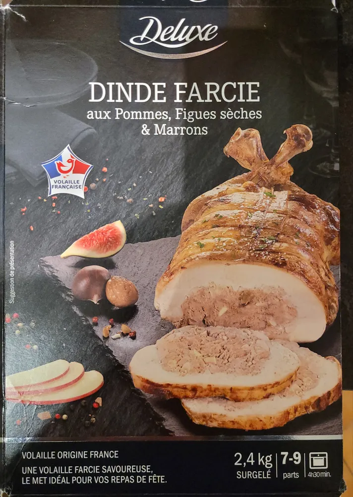 Dinde farcie aux Pommes, Figues sèches et Marrons