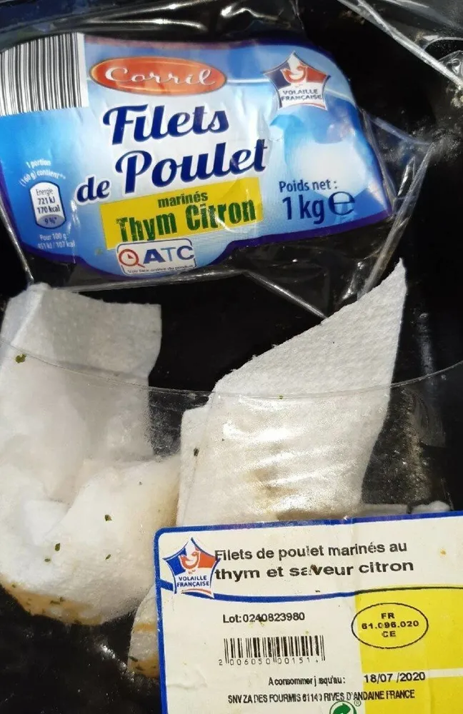 Filet poulet marinés thym saveur citron