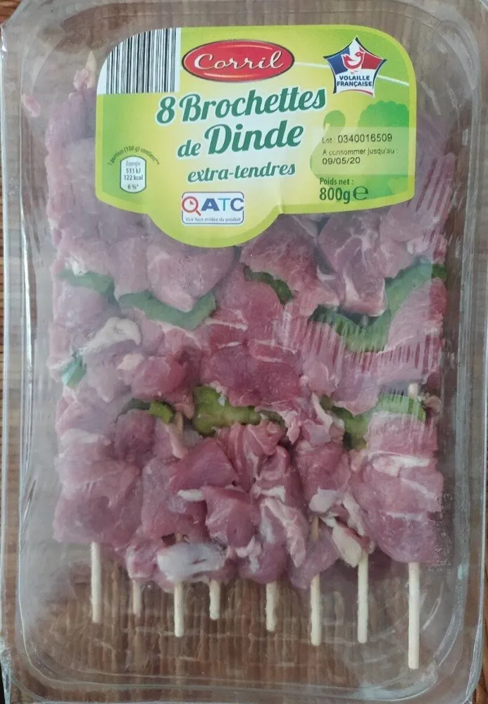 8 brochettes de dinde