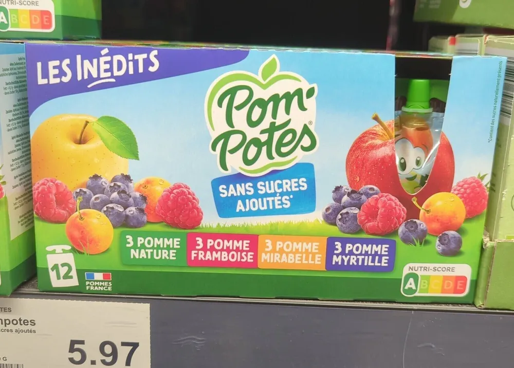 Pom'potes Pomme Framboise Mirabelle Myrtille