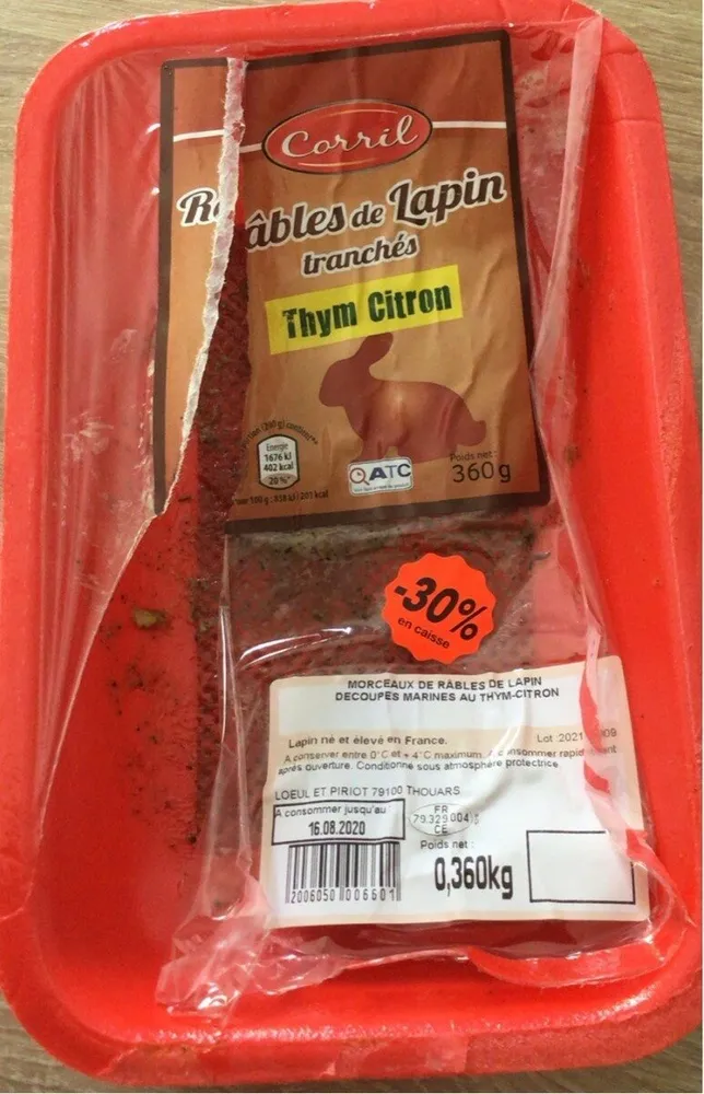 Râbles de lapin thym citron