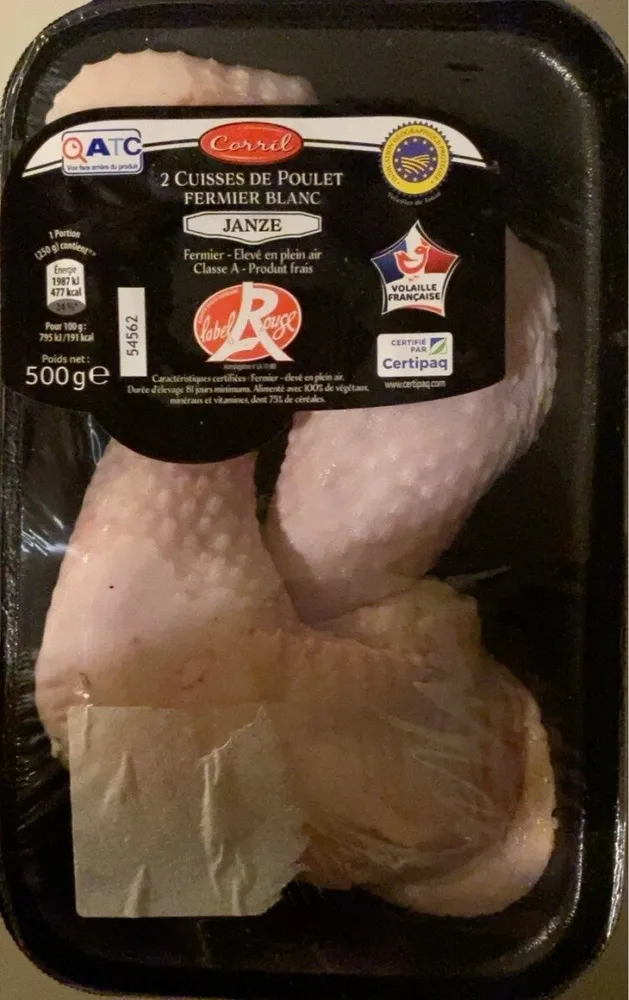 2 Cuisses de poulet fermier blanc
