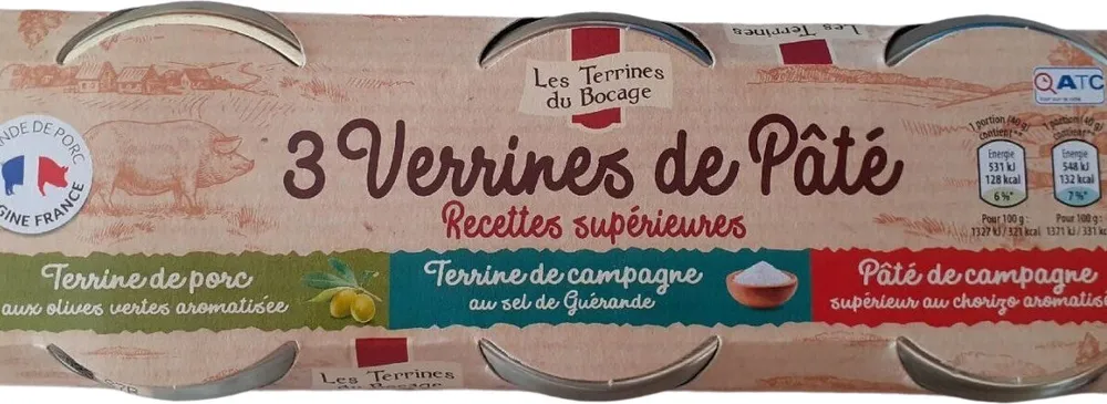 3 verrines de pâté
