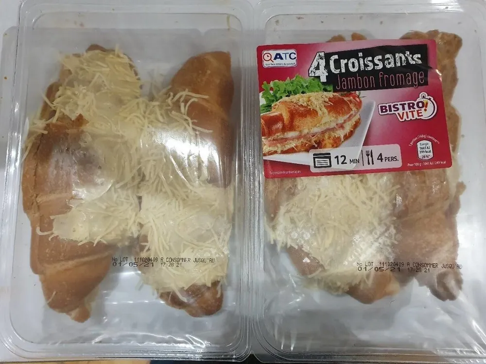 4 croissants jambon fromage