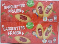 Barquettes Fraise - Biscuits aux œufs avec nappage (50%) à la fraise, arômatisé