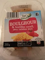 Boulghour et lentilles corail aux raisins sec