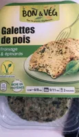 Galettes de pois fromage et épinards