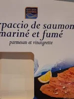 Carpaccio de saumon mariné et fumé