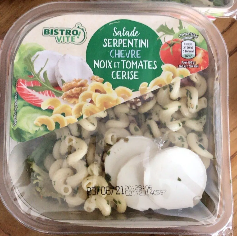 Salade Serpentini Chèvre Noix et Tomates Cerise