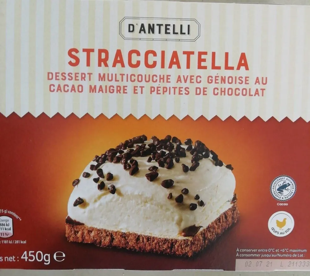 Stracciatella dessert multicouche
