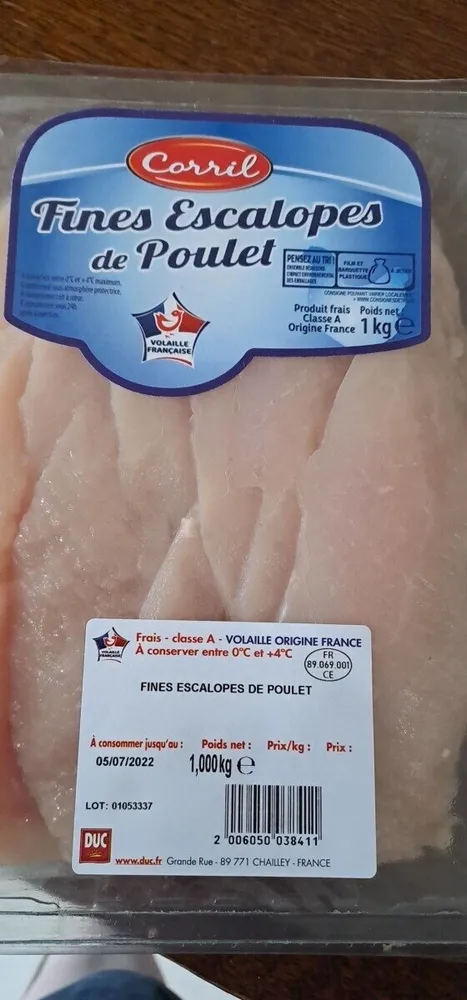 Escalopes de poulet