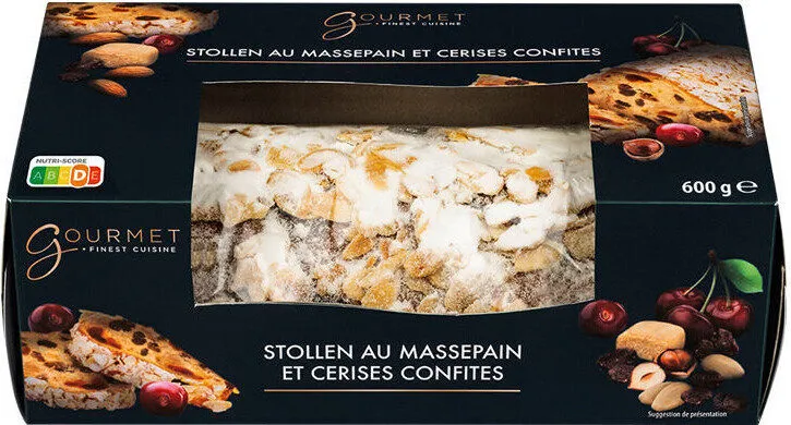 Stollen au Massepain et Cerises Confites