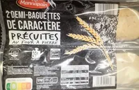 2 demi baguettes de caractère précuites au four a pierre