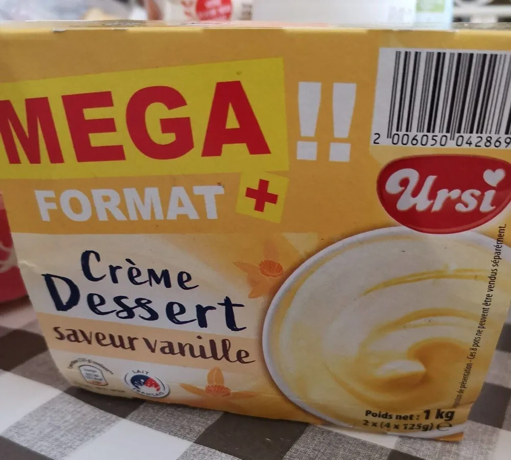 Crème dessert saveur vanille