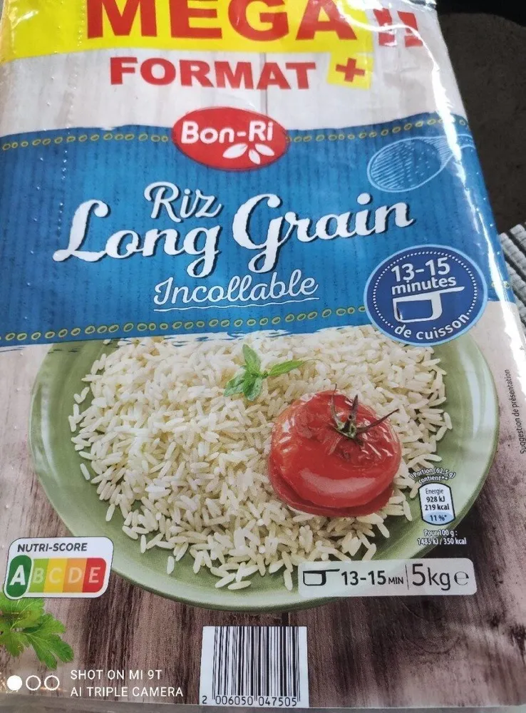 Riz long grain incollable