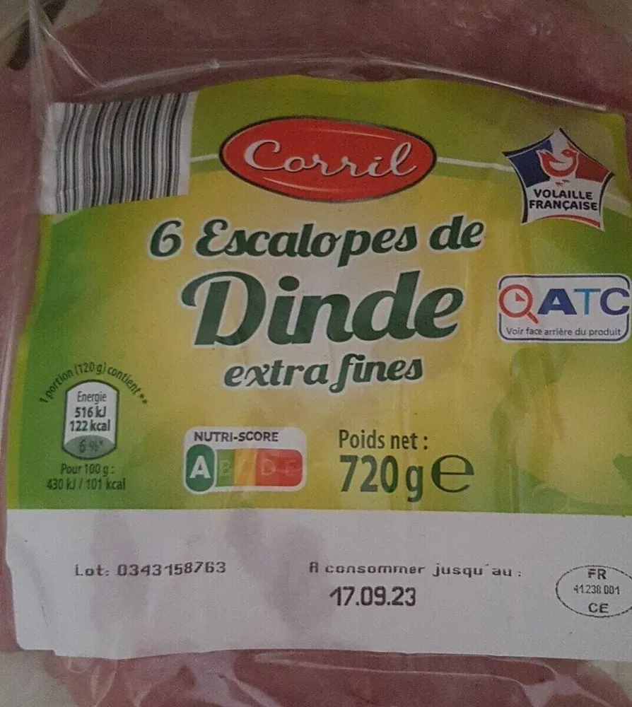 6 escalopes de dinde extra fines