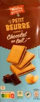 Duo de petit beurre fourrage au chocolat au lait