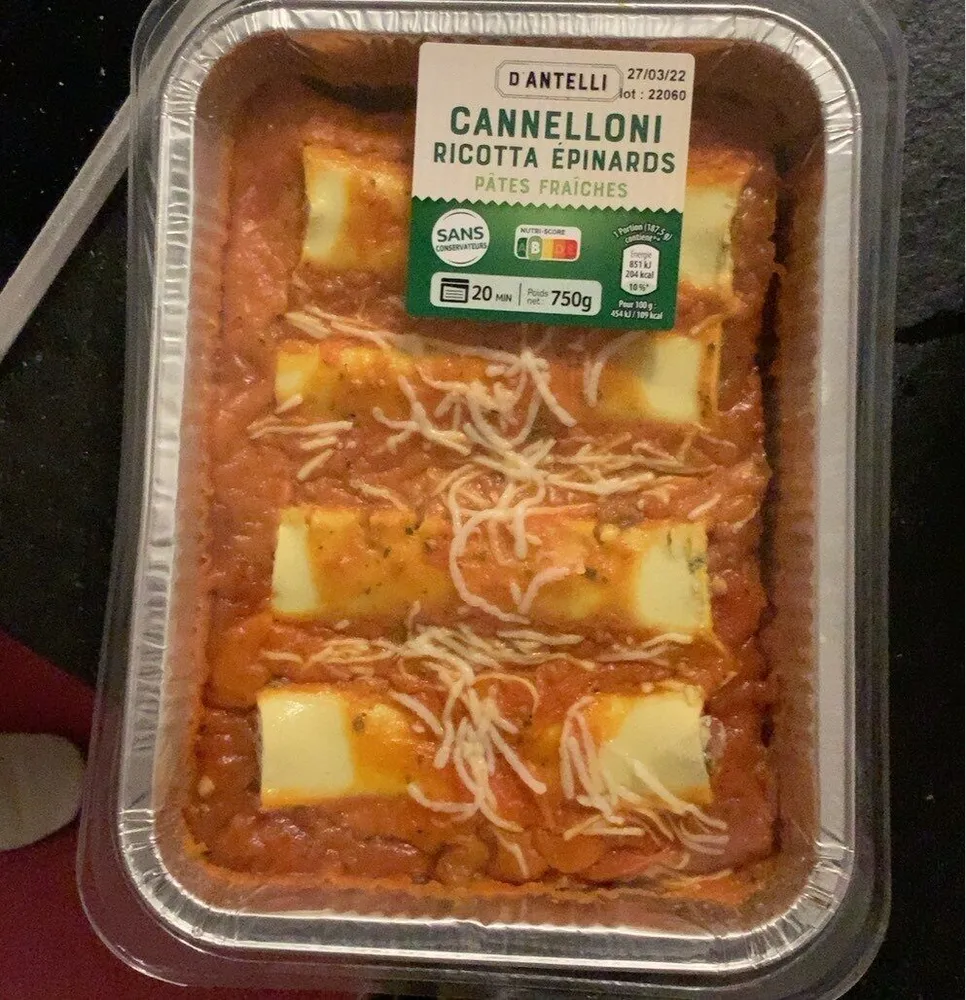 Cannelloni ricotta epinard
