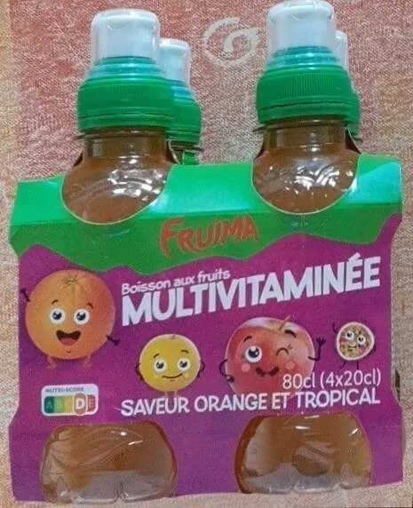 Boisson aux fruits multivitaminée  orange et tropical