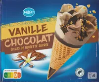 Glace vanille chocolat éclat de noisette sucrée