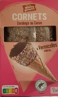 Cornets enrobage au cacao & vermicelles colorés