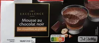 Mousse au chocolat noir sur croustillant aux praliné