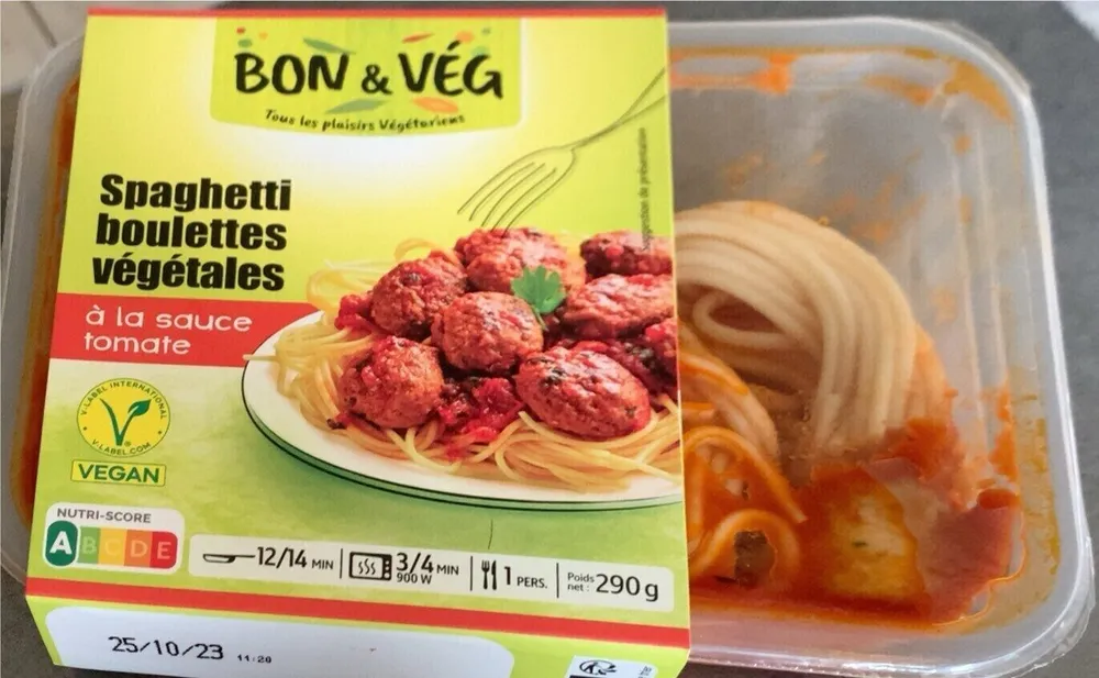 Spaghetti boulettes végétales a la sauce tomate