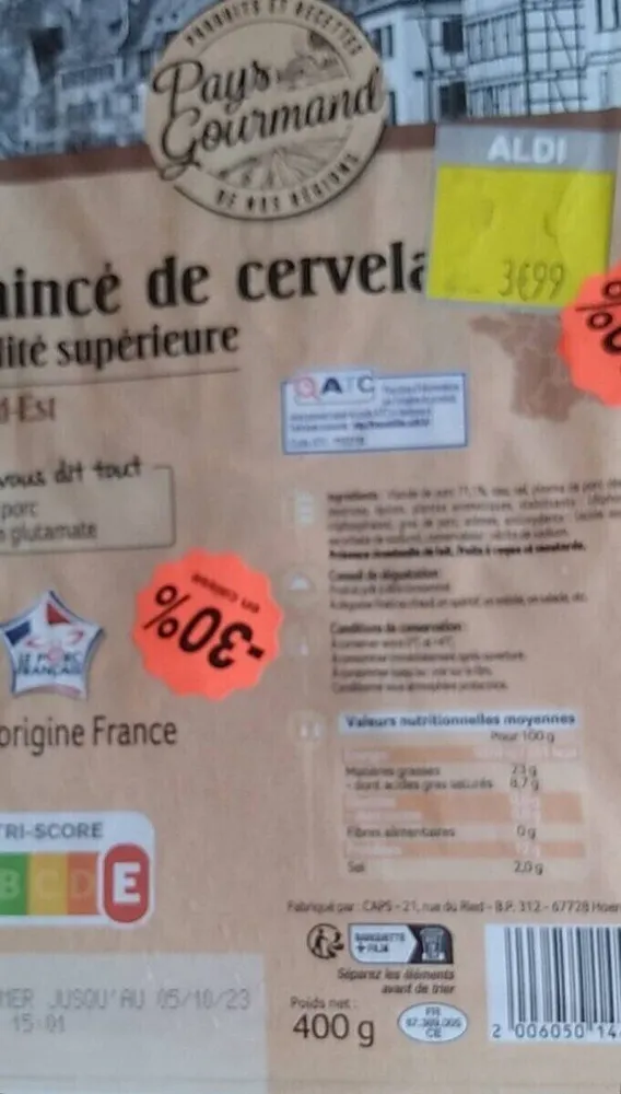 Émincé de cervelas