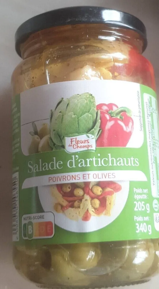 Salade artichauts poivrons olives