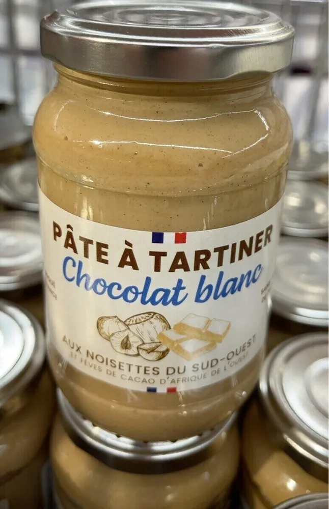 Pâte a tartiner chocolat blanc noisettes