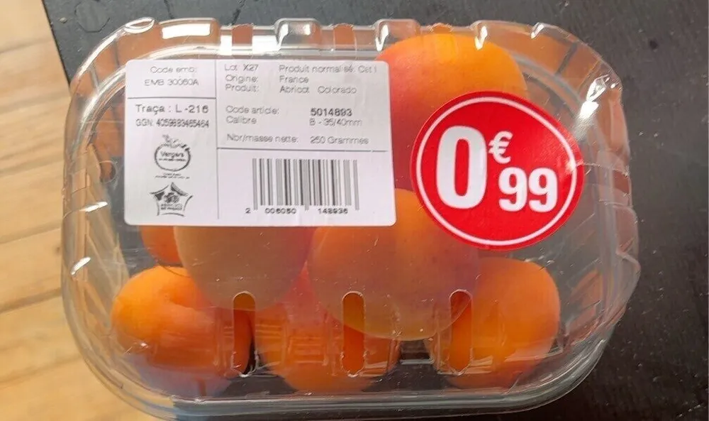 Abricots barquette