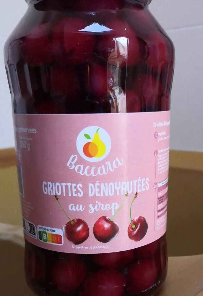 Griottes dénoyautées au sirop