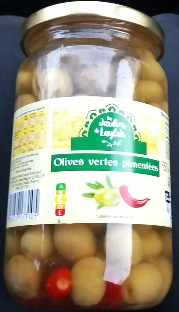Olives vertes pimentées