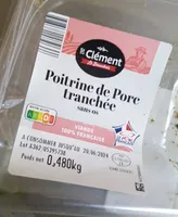 Poitrine de porc tranchee