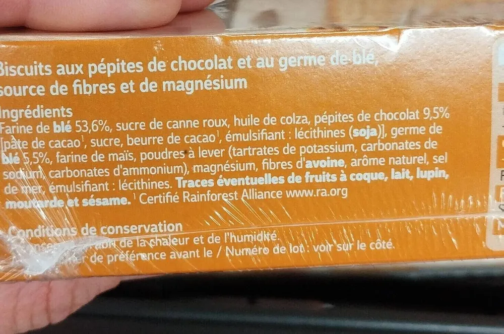 Biscuit aux pépites de chocolat