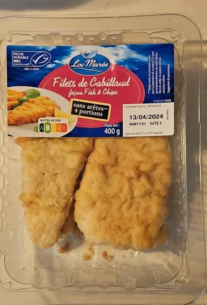 Filet de cabillaud façon fish & chips