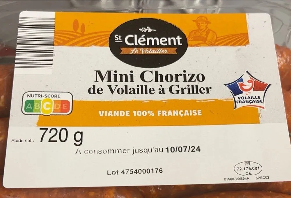 Mini chorizo de volaille à griller
