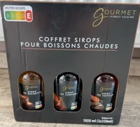 Coffret sirop boissons chaudes. Noisette. Caramel. Vanille.