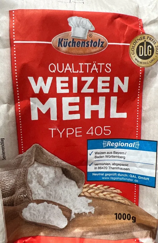 Qualitätsweizenmehl, Type 405