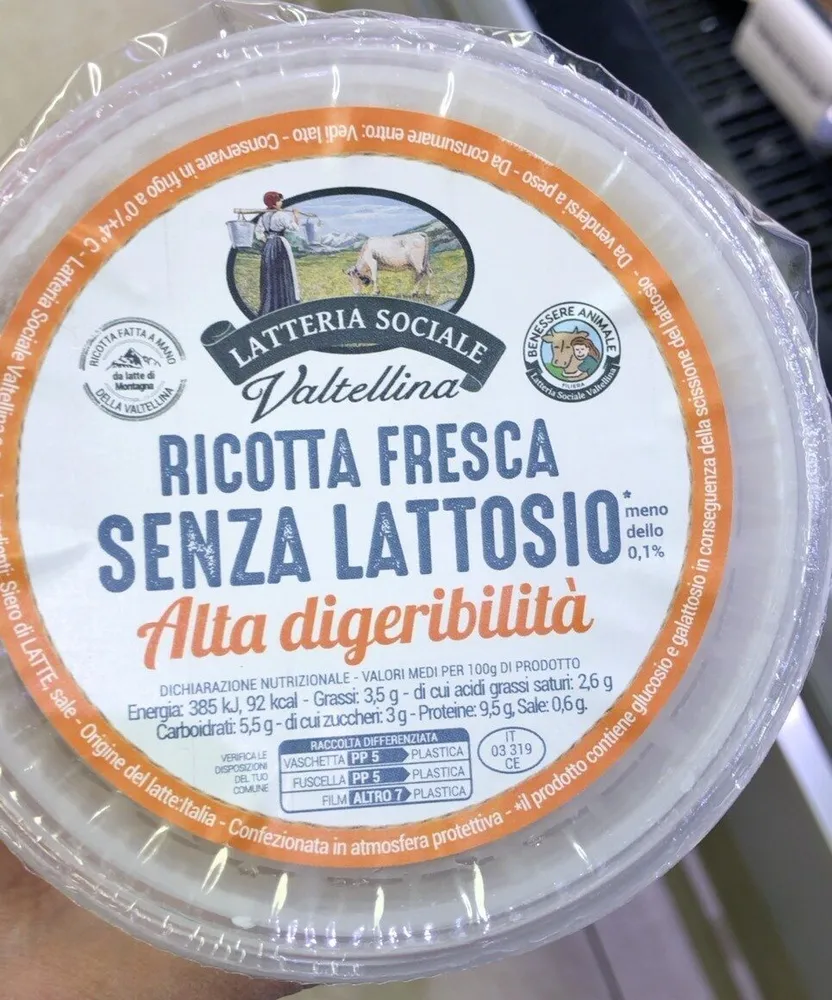 Ricotta senza lattosio