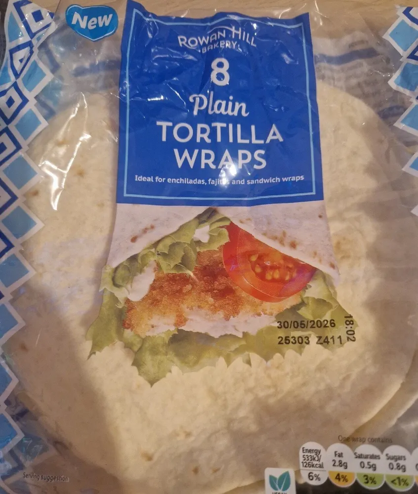 Plain tortilla wraps