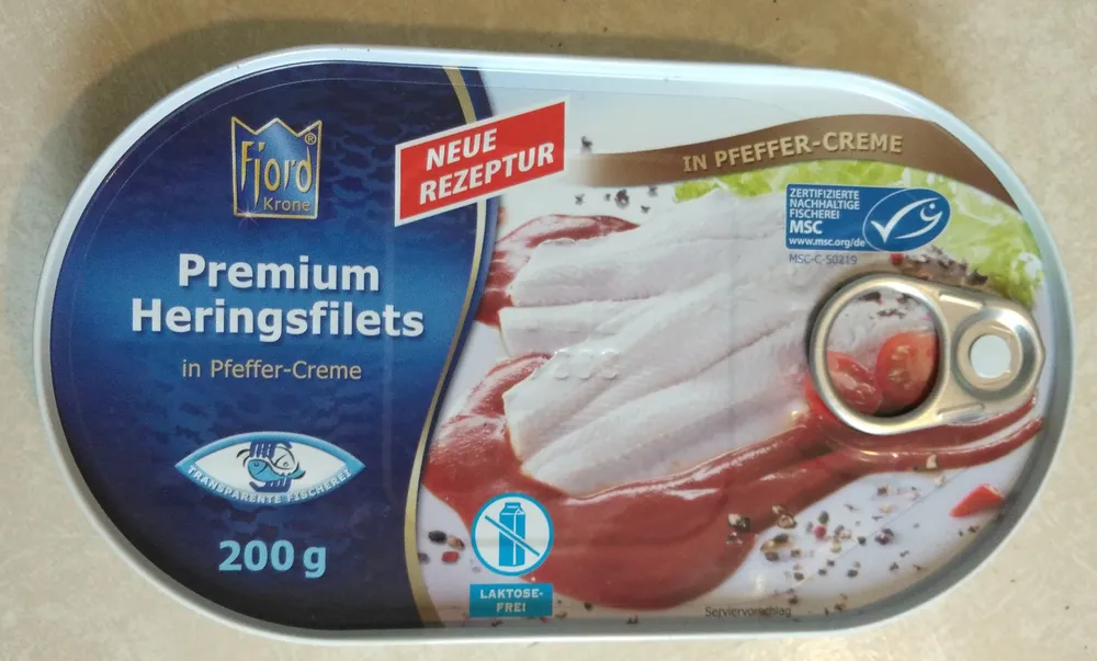 Premium Heringsfilets in Pfeffer-Creme