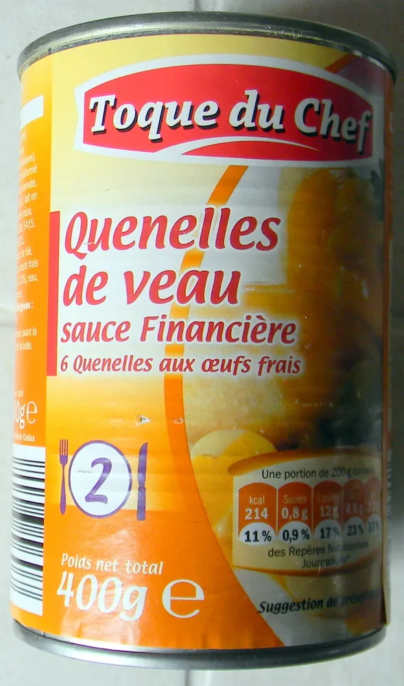 Quenelles de veau, sauce Financière