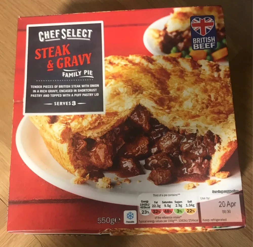 Chef Select Steak & Gravy Family Pie