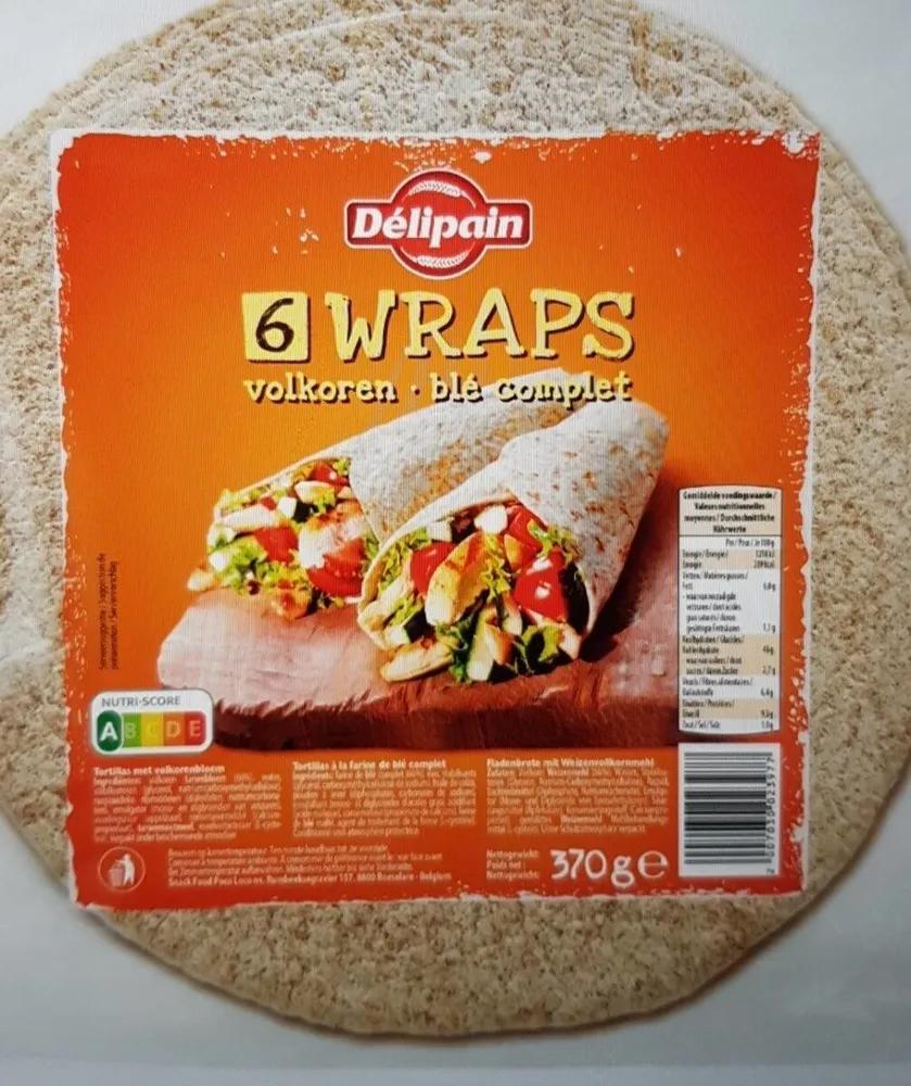 6 wraps blé complet