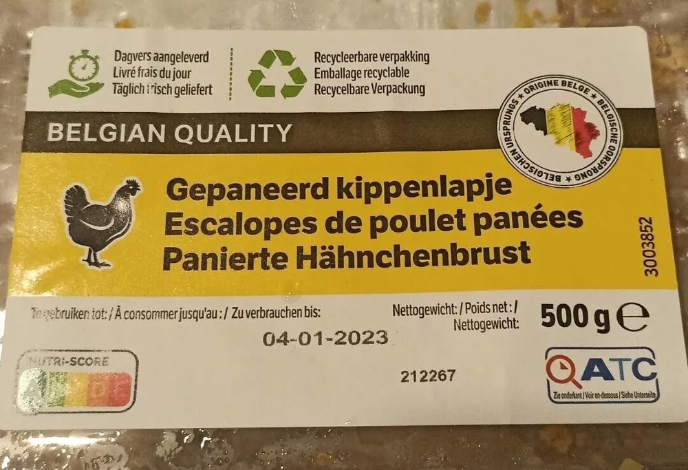 Escalopes de poulet panées