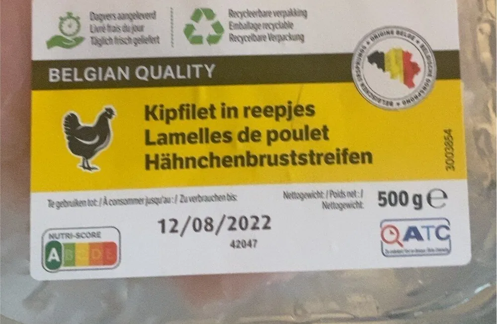 Lamelles de poulet