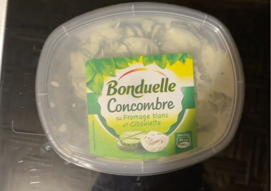 Concombre au fromage blanc et ciboulette